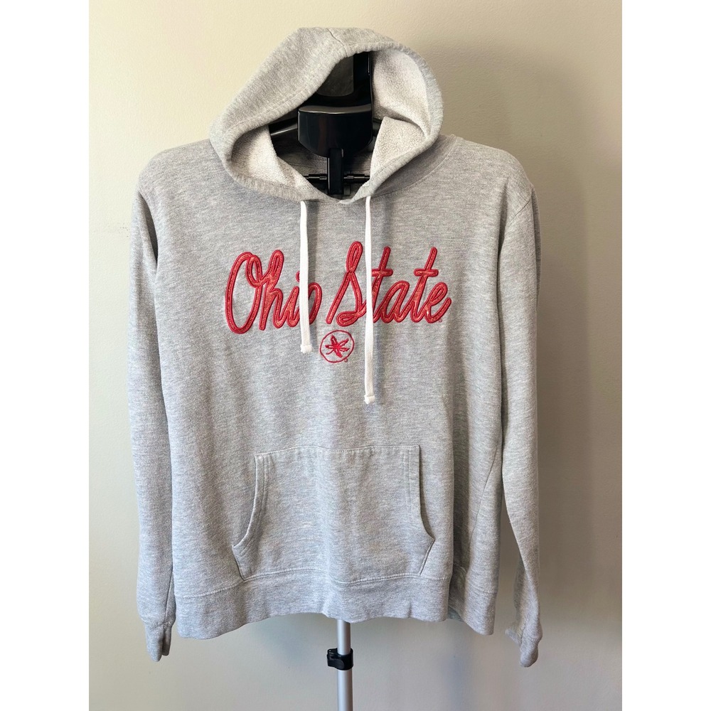 Ohio State Buckeyes Hoodie Womens XXL Gray Red Embroidered Script Blokecore